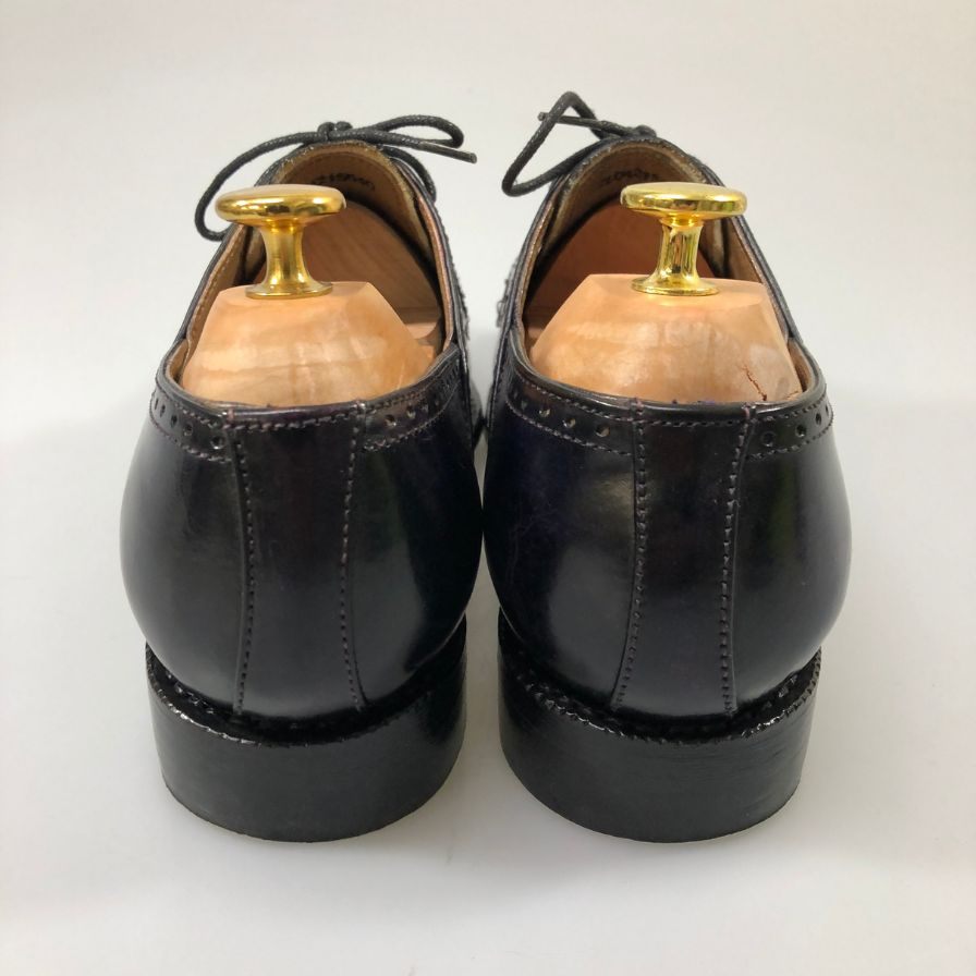 ゼルパリ レザーシューズ ウイングチップ ポリッシュレザー ユニセックス パープル サイズ40前後 ZELE-PARIS 約25.0cm【AFC48】
