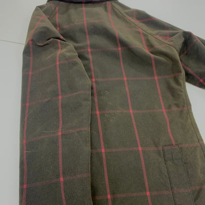 バブアー オイルドジャケット ビデイルSL オリーブ 赤ウィンドペン柄  メンズ サイズ36 Barbour【LA】