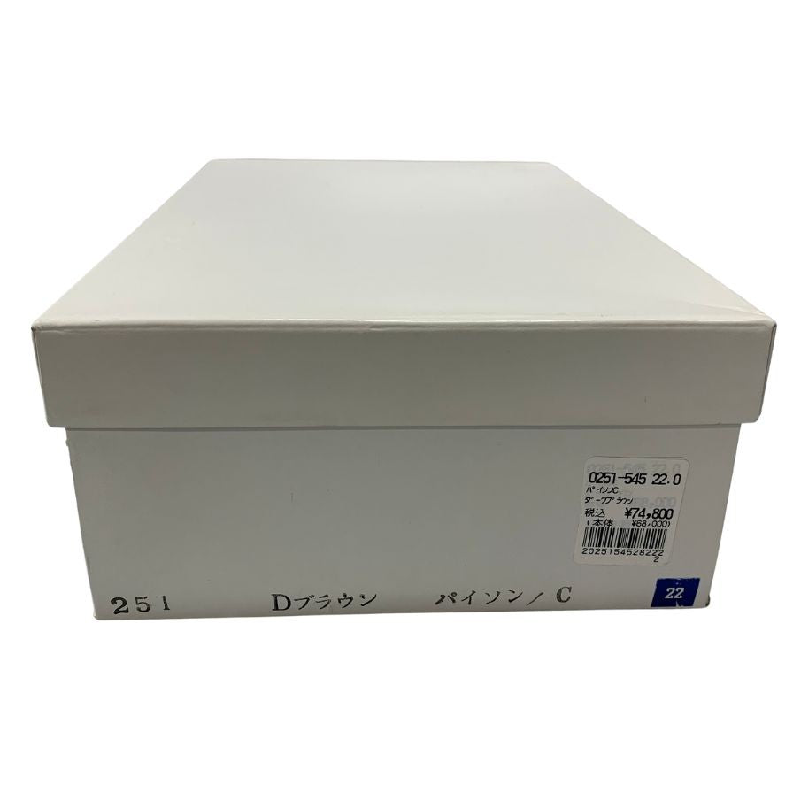 新宿屋 レザースニーカー レザー×パイソン 0251-545 22cm レディース ダークブラウン shinjukuya 約22.0cm【7-19】
