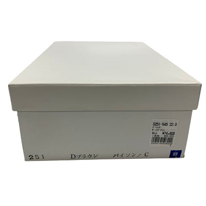 新宿屋 レザースニーカー レザー×パイソン 0251-545 22cm レディース ダークブラウン shinjukuya 約22.0cm【7-19】
