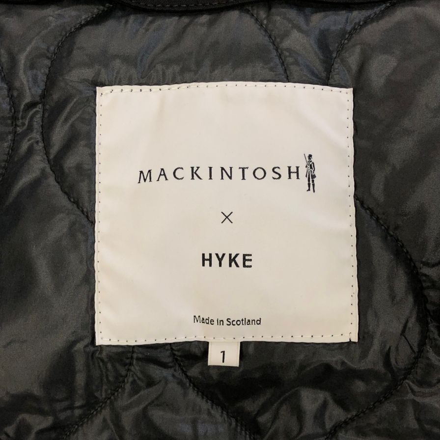 美品◆マッキントッシュ×ハイク フーデッドコート ライナー付き ブラック メンズ サイズ1 MACKINTOSH×HYKE 【AFA20】