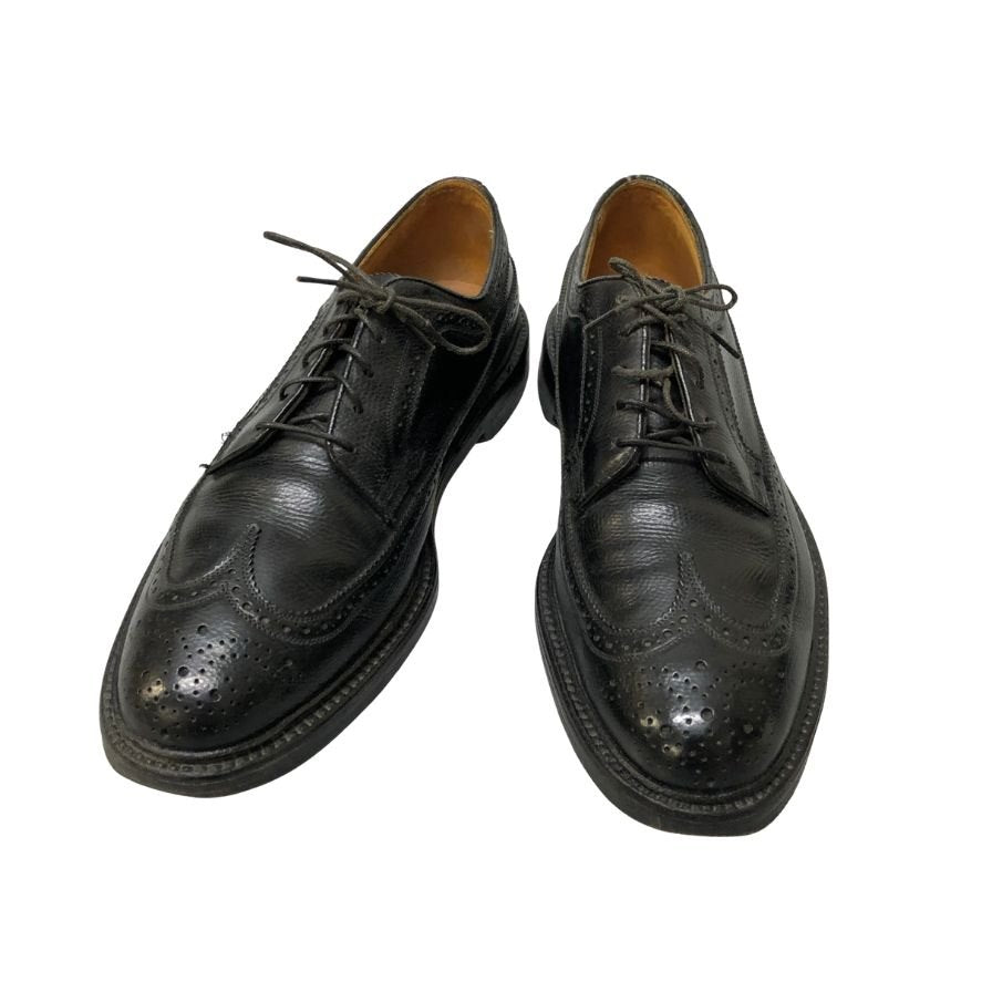 フローシャイム レザーシューズ ウイングチップ グレインレザー ブラック メンズ サイズUS9C FLORSHEIM 約27.0cm【AFD1】