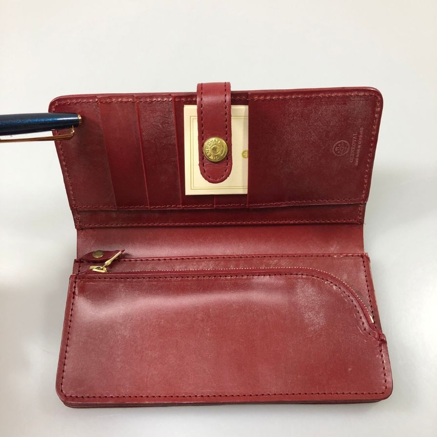 グレンロイヤル 長財布 ラウンドジップ ブライドルレザー レッド GLENROYAL【AFI1】