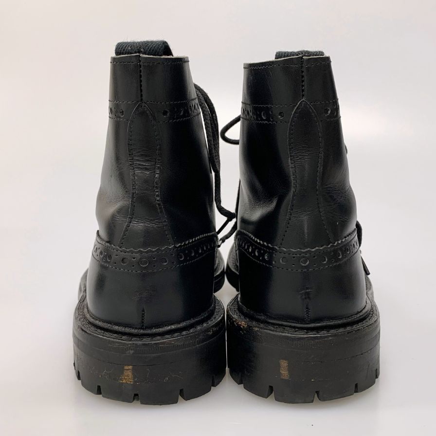 トリッカーズ カントリーブーツ M2508 モールトン カーフ コマンドソール メンズ サイズ7ハーフ ブラック Tricker`s ブーツ 約26.5cm【LA】【中古】
