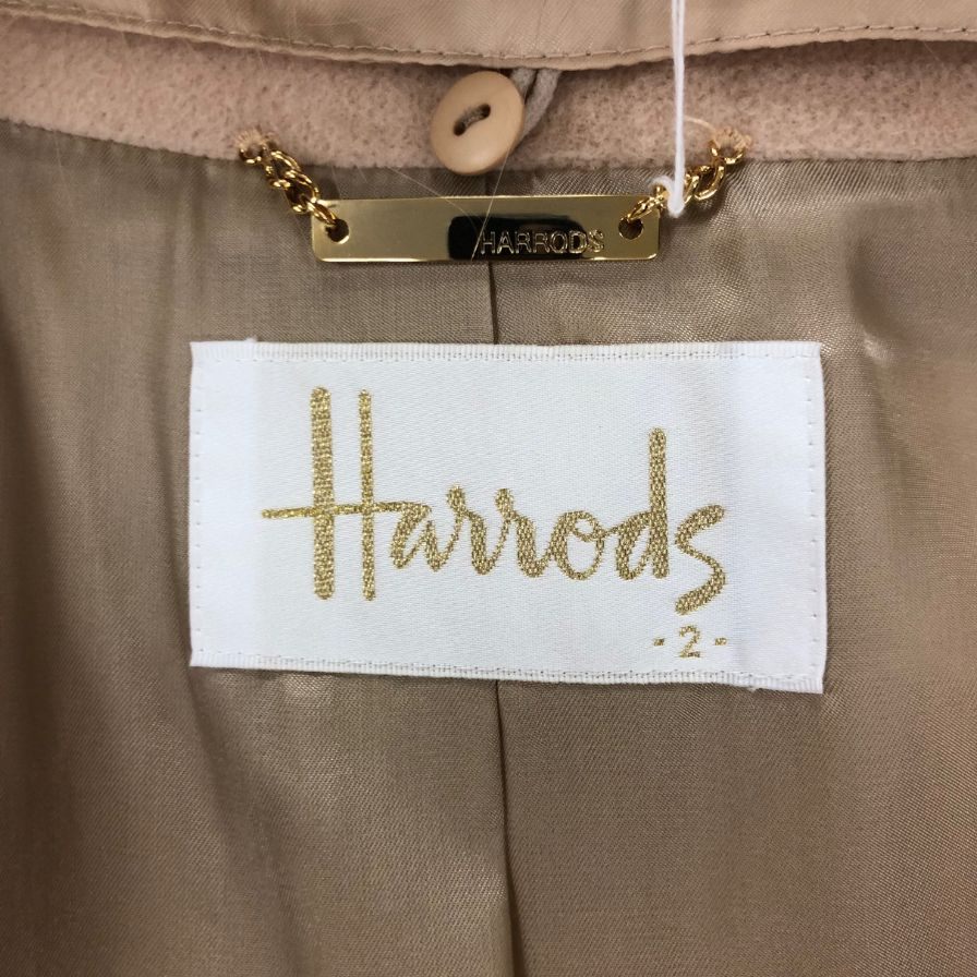 ハロッズ コート アンゴラ フォックスファー サイズM レディース ベージュ系 HARRODS 【AFA6】