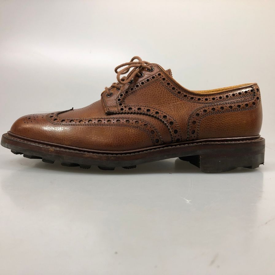 クロケットアンドジョーンズ BANGOR 別注 レザーシューズ ウィングチップ シボレザー ブラウン メンズ UK8E CROCKETT&JONES ビジネスシューズ 約26.0cm【LA】【中古】