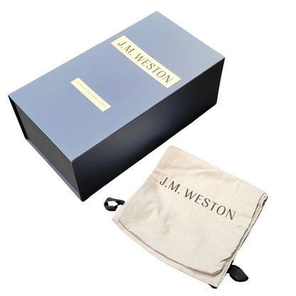 ジェイエムウエストン レザーシューズ 641 ゴルフ Uチップ ボックスカーフ ブルー サイズUK7C J.M.WESTON ビジネスシューズ 約25.0cm【LA】【中古】