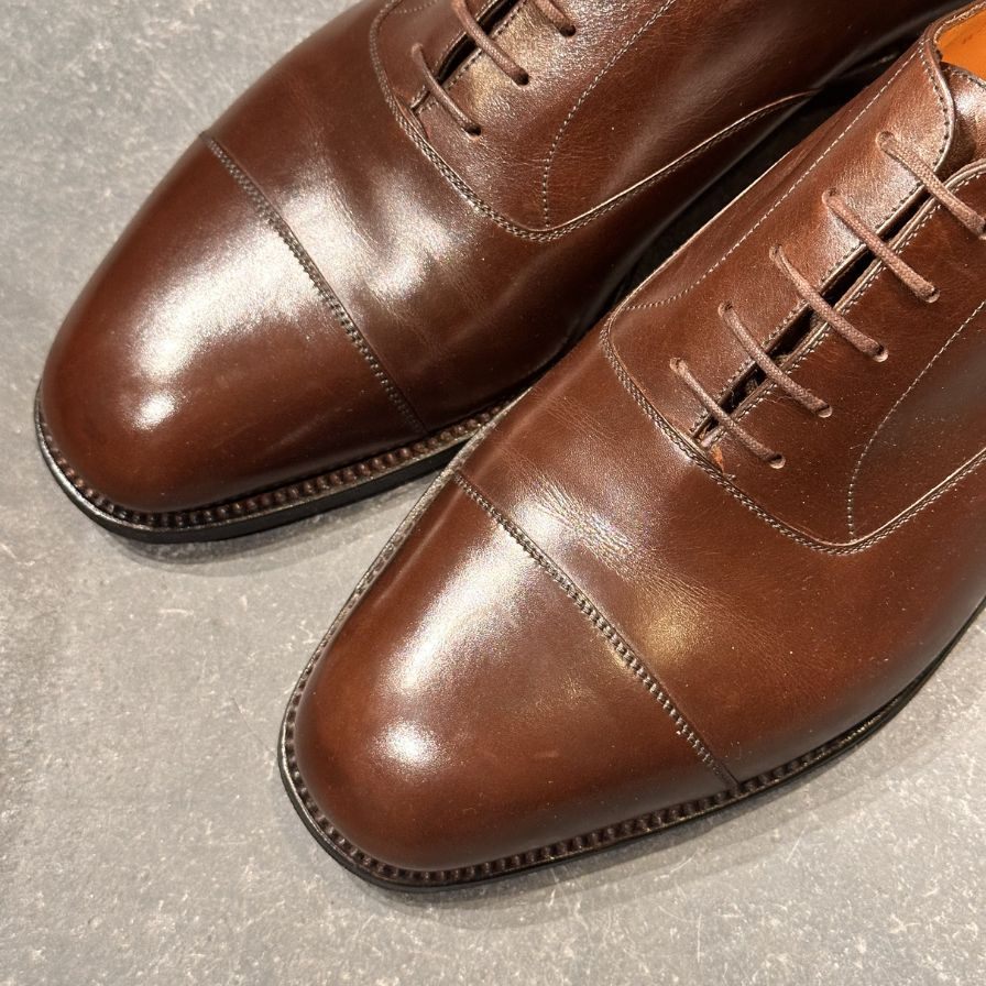 ジェイエムウエストン レザーシューズ ストレートチップ 300 カーフ ブラウン サイズ9E  J.M.WESTON ビジネスシューズ 約27.5cm【LA】【中古】