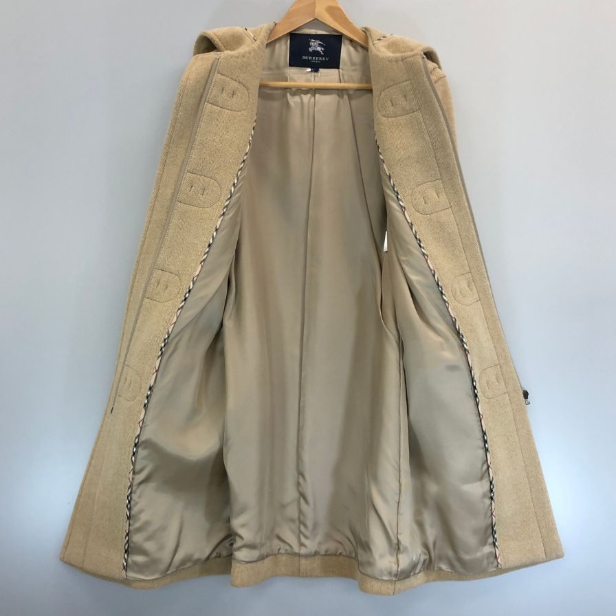 美品◆バーバリー ダッフルコート ウール レディース ベージュ サイズ7 BURBERRY 【AFA4】