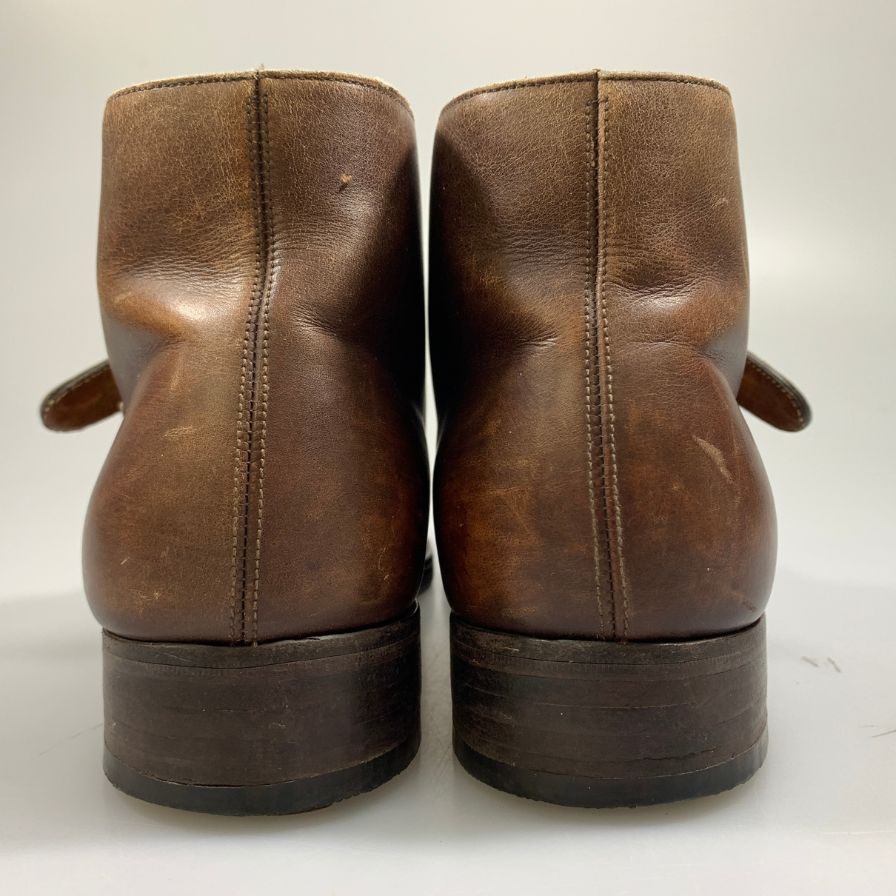 ジョンロブ バレーゼ シングルモンク アンクルブーツ ブラウン 7595ラスト サイズUK7.5E JOHN LOBB 約25.5cm【AFC46】