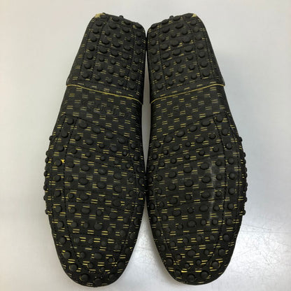トッズ フェラーリ ドライビングシューズ スリッポン ゴンミーニ 総柄 ブラック サイズUK8 TOD`S Ferrari 約27.0cm【AFD15】