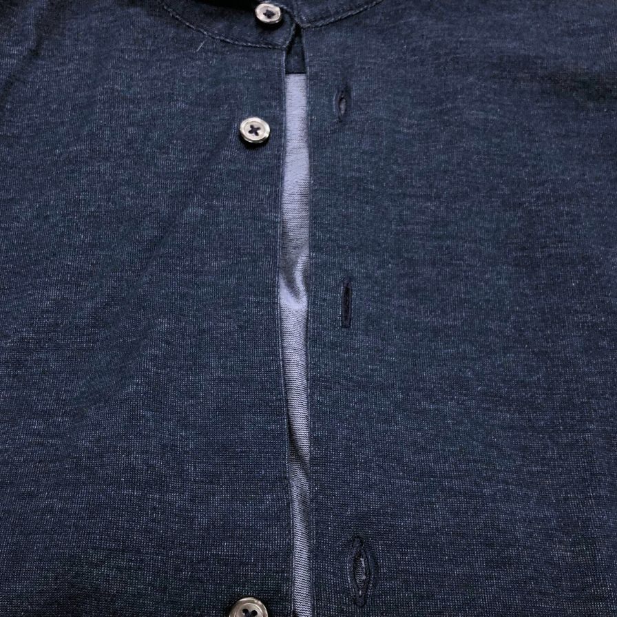 美品◆バルバ カッタウェイシャツ ネイビー メンズ サイズ46 BARBA 【AFB21】