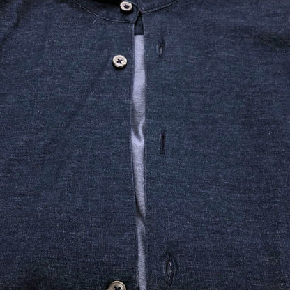 美品◆バルバ カッタウェイシャツ ネイビー メンズ サイズ46 BARBA 【AFB21】