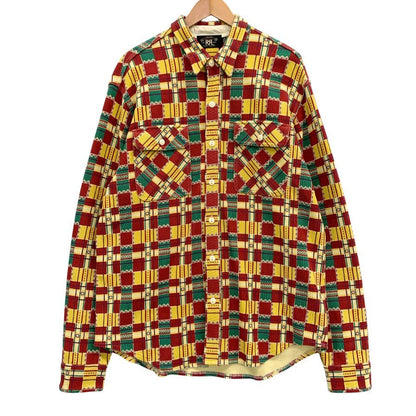 美品◆ダブルアールエル  ラルフローレン   一つ星タグ 総柄 コットンシャツ メンズ サイズ XL  RRL RALPH LAUREN 【AFB7】