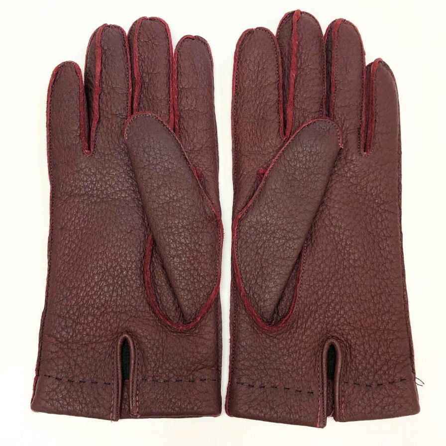 デンツ ペッカリー カシミヤライニング メンズ サイズ8 1/2 ボルドー DENTS【AFI20】【中古】