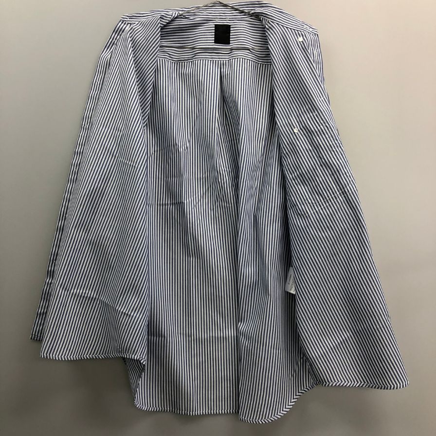 極美品◆ダイワ ピア39 BE-80024 ストライプ ボタンダウン長袖シャツ ブルー サイズL DAIWA PIER39 【AFB37】