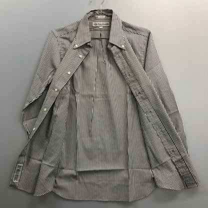 新品同様◆インディビジュアライズドシャツ ストライプシャツ MADE IN USA メンズ サイズ 15ハーフ グレー＆ホワイト INDIVIDUALIZED SHIRTS 【AFB14】