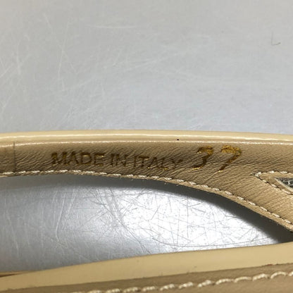 プラダ パンプス スリングバック メッシュ トライアングルロゴ ベージュ レディース サイズ37 約24.0cm【AFC31】