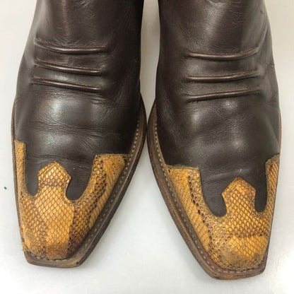 センドラ ウエスタンブーツ サイドジップ コンビ ブラック×ホワイト メンズ サイズUK8 SENDRA 約26.5cm【YB4】