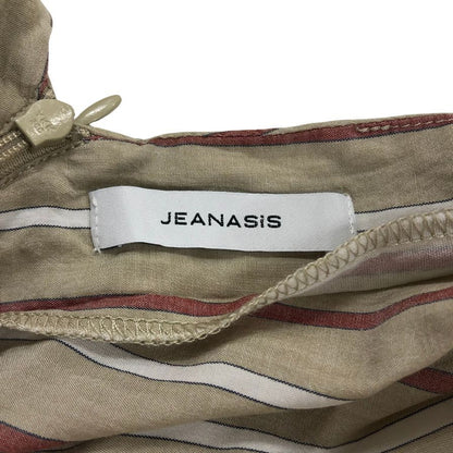 極美品◆ジーナシス ロンパース ベージュチェック サイズF レディース JEANASIS 【AFB7】