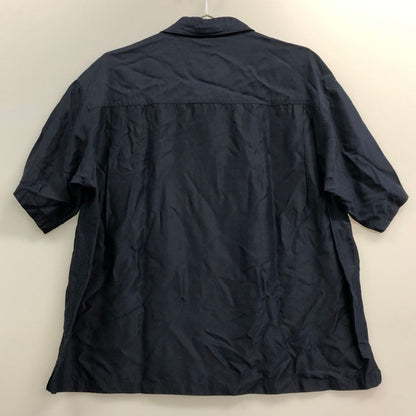美品◆ジャーナルスタンダード シャツ シルク 半袖 ネイビー サイズM メンズ JOURNAL STANDARD 【AFB43】