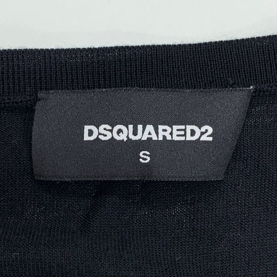 極美品◆ディースクエアード ロング丈トップス カーディガン ゴールドジップ レディース サイズS ブラック Dsquared2 【AFB14】