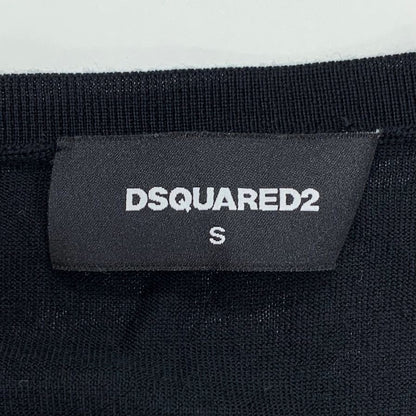 極美品◆ディースクエアード ロング丈トップス カーディガン ゴールドジップ レディース サイズS ブラック Dsquared2 【AFB14】