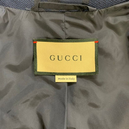 極美品◆グッチ ジャケット 694139 GG コットン ポリエステル メンズ サイズ44 ネイビー GUCCI 【AFA9】