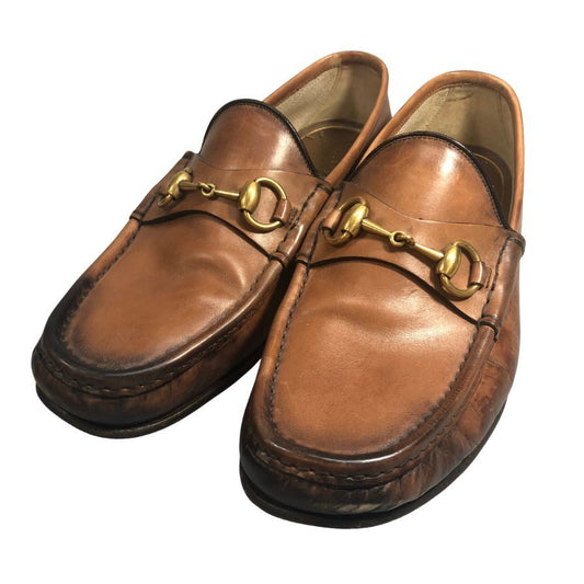 グッチ レザーシューズ ビットローファー 1953コレクション イタリア製 メンズ サイズ6.5 ブラウン GUCCI 約25.5cm【AFD3】