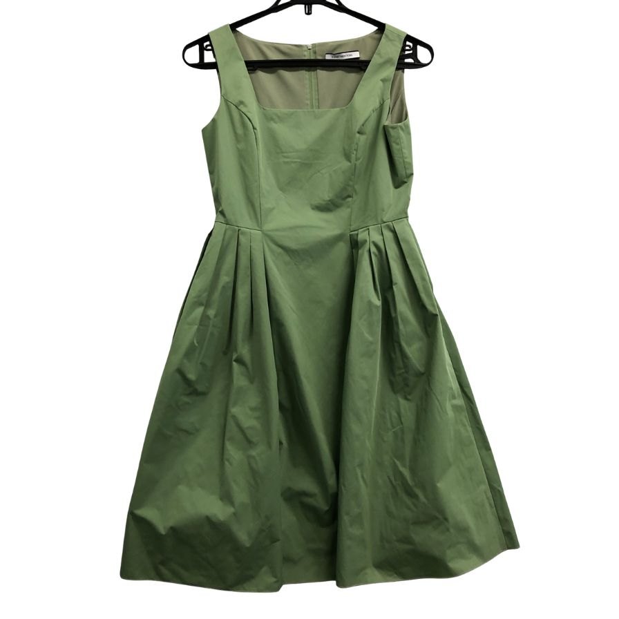 美品◆フォクシーニューヨーク ノースリーブフレアワンピース 34551-NA0FY106T レディース グリーン  サイズ40 FOXEY NEW YORK 【AFB36】