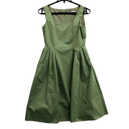 美品◆フォクシーニューヨーク ノースリーブフレアワンピース 34551-NA0FY106T レディース グリーン  サイズ40 FOXEY NEW YORK 【AFB36】