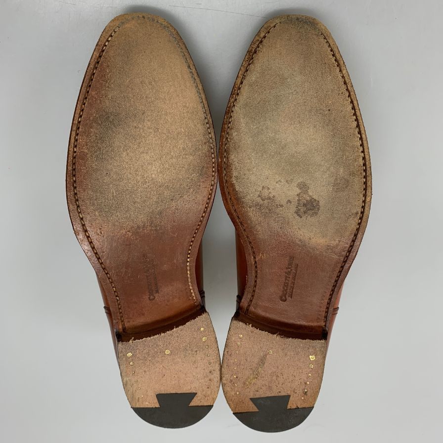 クロケット&ジョーンズ ニューポート カーフ ブラウン サイズ7.5E メンズ CROCKETT&JONES ビジネスシューズ 約26.5cm【LA】【中古】