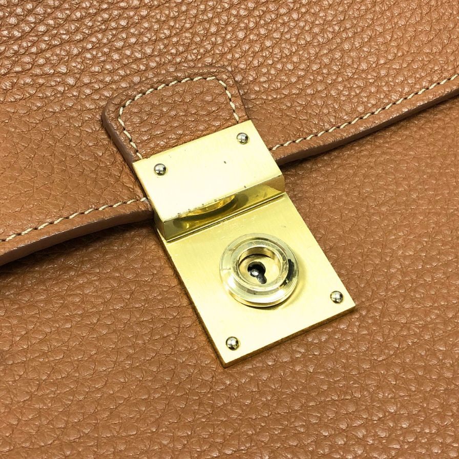 アカーテ ブリーフケース ナチュラルシュリンクレザー ブラウン ゴールド金具 メンズ ACATE【AFE1】