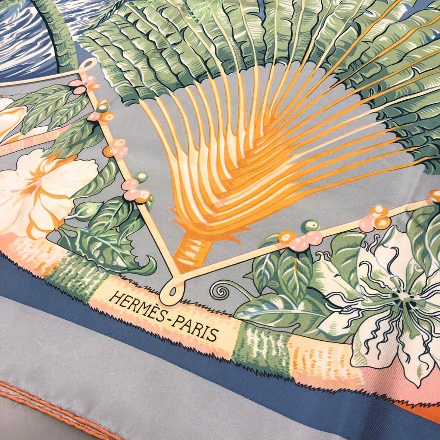 エルメス スカーフ レクタングル ALOHA アロハ 総柄 シルク レディース HERMES【AFI20】