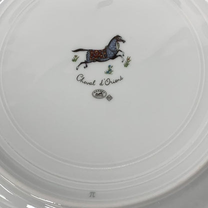 エルメス プレート シュヴァルドリアン ホース ホワイト 約26㎝ HERMES 2枚セット【AFI28】【中古】