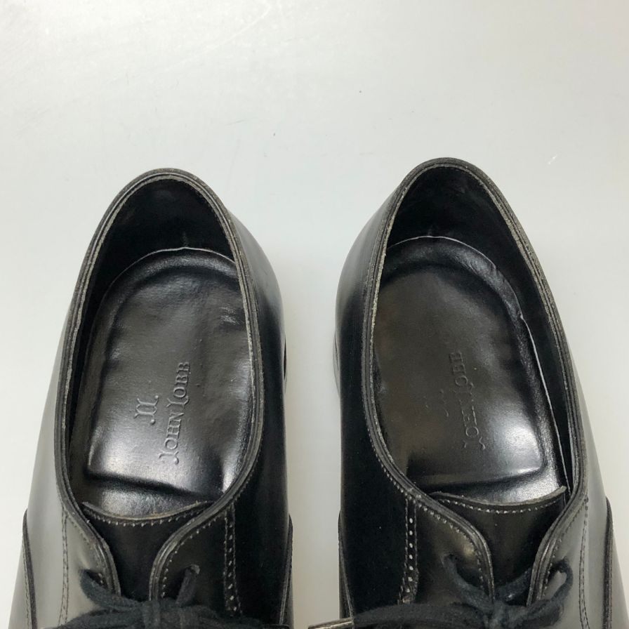 ジョンロブ レザーシューズ フィリップ2 パンチドキャップトゥ 7000ラスト カーフ メンズ サイズUK7E ブラック JOHN LOBB ビジネスシューズ 約25.5cm【LA】【中古】