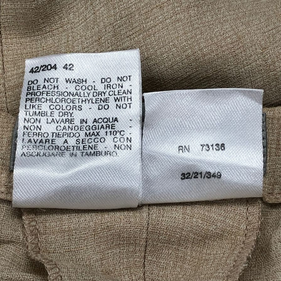 マックスマーラ パンツ サイドジップ タック リネン混 サイズ42 ブラウン系 レディース MaxMara 【AFB33】