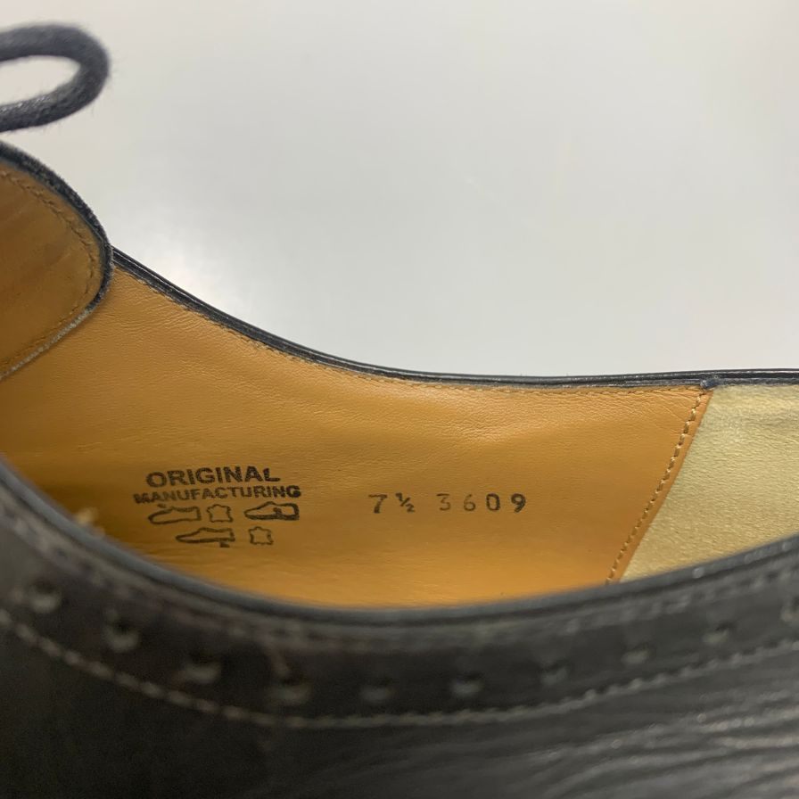フランチェスコ ベニーニョ  パンチング チップ 3609 メンズ 7ハーフ  ブラック FRANCESCO BENIGNO 約26.5cm【AFC46】
