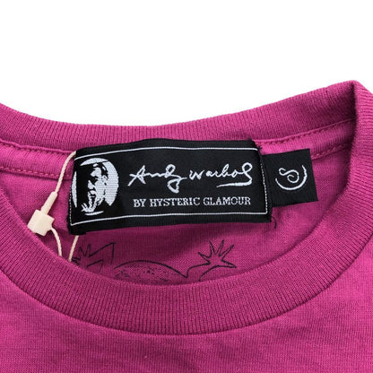 美品◆ヒステリックグラマー アンディウォーホル 長袖 プリント フォト Tシャツ ピンク キッズ サイズS HYSTERIC GLAMOUR 【AFB39】