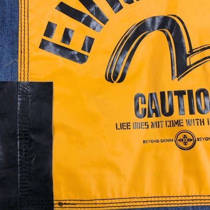 美品◆エヴィス デニムジャケット 中綿 ブルー 裏地ロゴ メンズ サイズXXL EVISU 【AFB56】