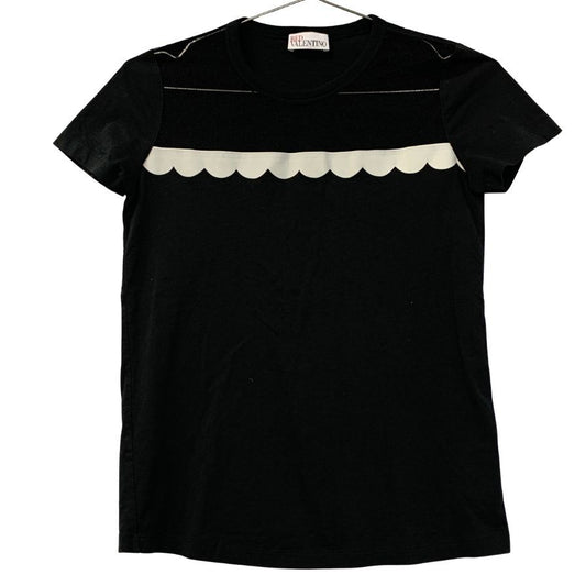 美品◆レッドヴァレンティノ レースTシャツ レディース ブラック サイズXS RED VALENTINO 【AFB20】