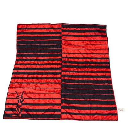 イヴ サンローラン シルクハンカチ YSL総柄 日本製 シルク レッド Yves Saint Laurent【AFI17】【中古】