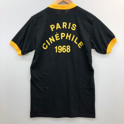 新品同様◆ゴダード  Tシャツ  半袖 プリント メンズ ブラック イエロー サイズS  godard 【AFB6】