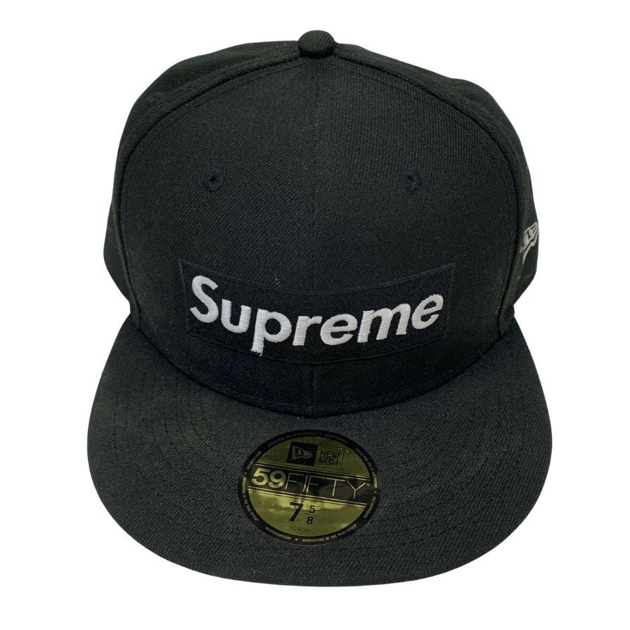 シュプリーム ニューエラ ベースボール キャップ 21ss Champion Ship Box Logo 刺繍 デザイン ブラック 7 5/8（60.6cm) Supreme NEW ERA【AFI20】