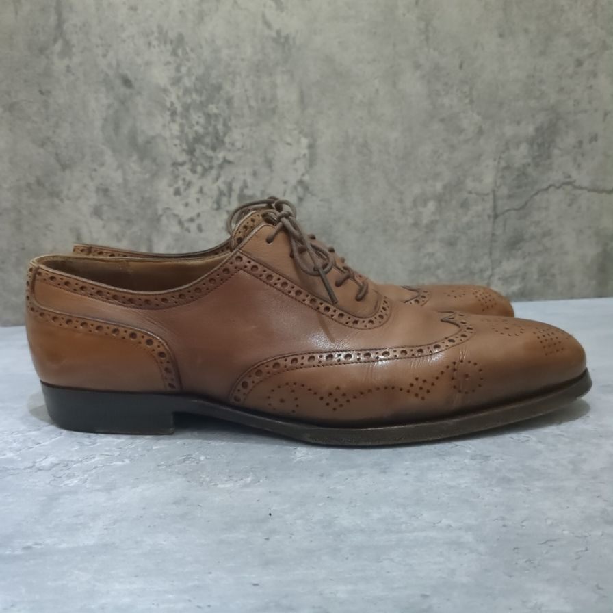 サンクリスピン レザーシューズ ウイングチップ 2324 カーフ ブラウン メンズ サイズUK7.5 SAINT CRISPIN'S ビジネスシューズ 約26.0cm【LA】【中古】