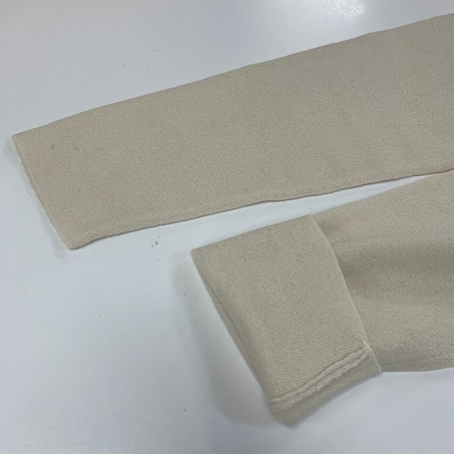 極美品◆エルメス ニット カシミヤ ホワイト ソルド品 メンズ サイズM HERMES 【AFB10】