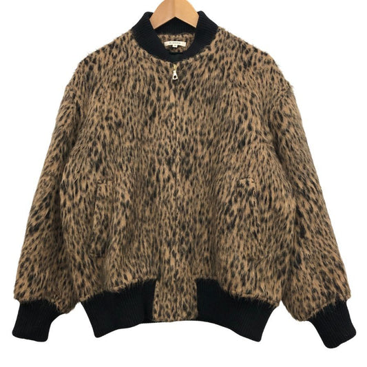 極美品◆ブラミンク 19AW ジップアップブルゾン レオパード ウール 総柄 レディース サイズ38 BLAMINK 【AFB32】