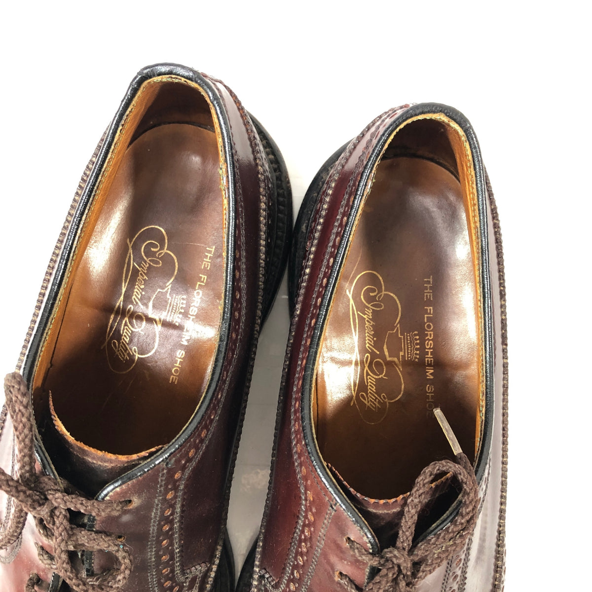 フローシャイム インペリアル ウイングチップ コードバン レザーシューズ メンズ サイズ10 ブラウン Florsheim Imperial 約28.0cm【AFC43】