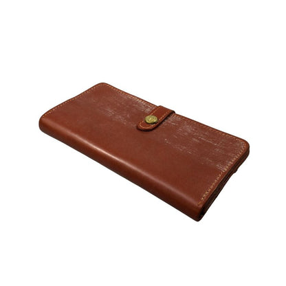 グレンロイヤル 長財布 二つ折り財布 フラップボタン ブライドルレザー 赤茶 ゴールド金具 GLENROYAL【AFI1】
