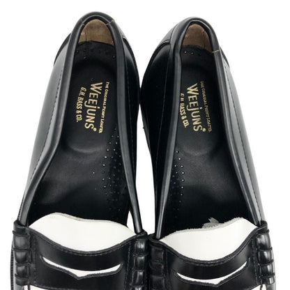 ジーエイチバス ローファー ウィージャンズ ラーソン サイズ8.0 メンズ ブラック ホワイト G.H.Bass&Co. WEEJUNS LARSON ローファー 約26.5cm【LA】【中古】